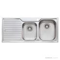 Oliveri Diaz Topmount 1 & 3/4 Double Bowl Sink 1080mm, Left Drainer, Stainless DZ112 1TH