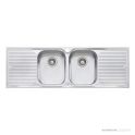 Oliveri Diaz Topmount Double Bowl Sink 1430mm, Double Drainer, Stainless DZ153 1TH