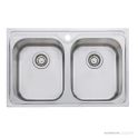 Oliveri Diaz Top & Under Mount Double Universal Bowl Sink 775mm, 1th, Stainless DZ23TU 1TH