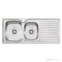 Oliveri Endeavour Topmount 1& 3/4 Double Bowl Sink 1080mm, Right Drainer, Stainless EE11 1TH