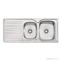 Oliveri Endeavour Topmount 1 & 3/4 Double Bowl Sink 1080mm, Left Drainer, Stainless EE12 1TH