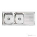 Oliveri Endeavour Topmount Double Bowl Sink 1135mm, Right Drainer, Stainless EE71 1TH