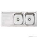 Oliveri Endeavour Topmount Double Bowl Sink 1135mm, Left Drainer, Stainless EE72 1TH