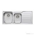 Oliveri Flinders Topmount 1 & 3/4 Double Bowl Sink 1080mm, Right Drainer, Stainless FL111 1TH