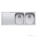 Oliveri Flinders Topmount Double Bowl Sink 1200mm, Left Drainer, Stainless FL172 1TH