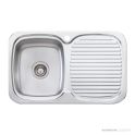 Oliveri Lakeland Topmount Single Bowl Sink 770mm, 1th, Right Drainer, Stainless LL116