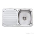 Oliveri Lakeland Topmount Single Bowl Sink 770mm, 1th, Left Drainer, Stainless LL117