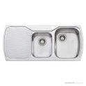 Oliveri Monet Undermount 1 & 3/4 Double Bowl Sink 1100mm, Left Drainer, Stainless MO712 1TH