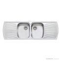 Oliveri Monet Topmount Double Bowl Sink with Double Drainer 1500mm, Stainless MO753 1TH