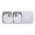 Oliveri Monet Topmount Double Bowl Sink 1200mm, Right Drainer, Stainless MO771 1TH