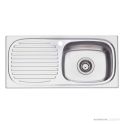 Oliveri Martini Topmount Single Bowl Sink 740mm, Left Drainer, Stainless MR502 1TH