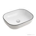 Oliveri Naples Counter Top Black Line Basin 465mm, White