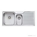Oliveri Nu-Petite Topmount 1 & 1/2 Double Bowl Sink 1080mm, Right Drainer, Stainless NP601 1TH