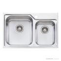 Oliveri Nu-Petite Topmount 1 & 3/4 Double Bowl Sink 775mm, Stainless NP615 1TH