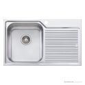 Oliveri Nu-Petite Topmount Single Bowl Sink 825mm, Right Drainer, Stainless NP621 1TH