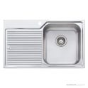 Oliveri Nu-Petite Topmount Single Bowl Sink 825mm, Left Drainer, Stainless NP622 1TH