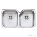 Oliveri Nu-Petite Topmount Double Bowl Sink 875mm, Stainless NP663 1TH