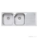 Oliveri Nu-Petite Topmount Double Bowl Sink 1250mm, Right Drainer, Stainless NP671 1TH