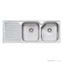 Oliveri Nu-Petite Topmount Double Bowl Sink 1250mm, Left Drainer, Stainless NP672 1TH