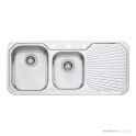 Oliveri Petite Topmount 1 & 3/4 Double Bowl Sink 1080mm, Right Drainer, Stainless PE311 1TH
