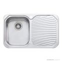 Oliveri Petite Topmount Single Bowl Sink 770mm, Right Drainer, Stainless PE321 1TH