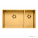 Oliveri Spectra Top, Flush & Under Mount 1 & 1/2 Double Bowl Sink 790mm, Gold SB35AU