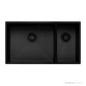 Oliveri Spectra Top, Flush & Under Mount 1 & 1/2 Double Bowl Sink 790mm, Black SB35BK