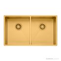 Oliveri Spectra Top, Flush & Under Mount Double Bowl Sink 780mm, Gold SB63AU