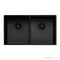 Oliveri Spectra Top, Flush & Under Mount Double Bowl Sink 780mm, Black SB63BK
