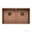 Oliveri Spectra Top, Flush & Under Mount Double Bowl Sink 780mm, Copper SB63CU