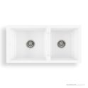 Oliveri Sicily Top & Under Mount Fireclay Farmhouse 1 & 3/4 Double Bowl Sink 914mm, White SC-WH1984