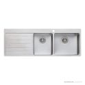 Oliveri Sonetto Topmount 1 & 3/4 Double Bowl Sink 1415mm, 1th, Left Drainer, Stainless SN1012