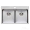 Oliveri Sonetto Topmount Double Bowl Sink 785mm, Stainless SN1064