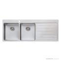 Oliveri Sonetto Topmount Double Bowl Sink 1300mm, 1th, Right Drainer, Stainless SN1071