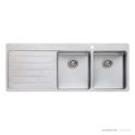 Oliveri Sonetto Topmount Double Bowl Sink 1300mm, 1th, Left Drainer, Stainless SN1072