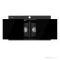 Oliveri Santorini Granite Topmount Double Bowl Sink with Glass Top 860mm, 1th, Black ST-BL1566GT OF