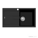 Oliveri Santorini Granite Topmount Single Bowl Sink 860mm, Left Drainer, 1th, Matte Black ST-MB1522 OF