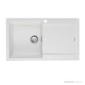 Oliveri Santorini Granite Topmount Single Bowl Sink 860mm, Right Drainer, 1th, White ST-WH1521 OF