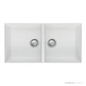 Oliveri Santorini Granite Undermount Double Bowl Sink 860mm, White ST-WH1563U OF