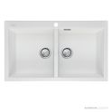 Oliveri Santorini Granite Topmount Double Bowl Sink 860mm, White ST-WH1564 OF