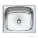 Oliveri Laundry Inset Single Bowl Sink 70 Litre Tub with Rinse Bypass 630mm, 0-2th, Stainless TI70S