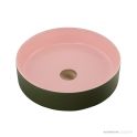 Oliveri Terzofoco Counter Top Short Circular Basin 405mm, Olive/Salmon