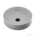 Oliveri Terzofoco Counter Top Ribbed Short Circular Basin 405mm, Grey