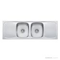 Oliveri Ultraform Topmount Double Bowl Sink 1385mm, Double Drainer, Stainless UF13D 1TH