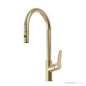 Oliveri Verona 220mm Pull Out Goose Neck Sink Mixer, Classic Gold