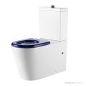 Oliveri Vienna Back To Wall Care Toilet Suite With Blue Seat and Buttons, Vitreous China