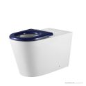Oliveri Vienna Wall Faced Care Toilet Suite With Blue Seat, Vitreous China