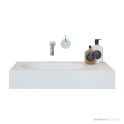 Omvivo Arki 700mm Wall Basin, Left Bowl, Matt White