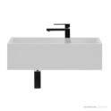 Omvivo CDesign 620mm Wall Basin, Left Bowl, Matt White