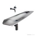 Omvivo Dune Wall Basin, Left Bowl, Polished White